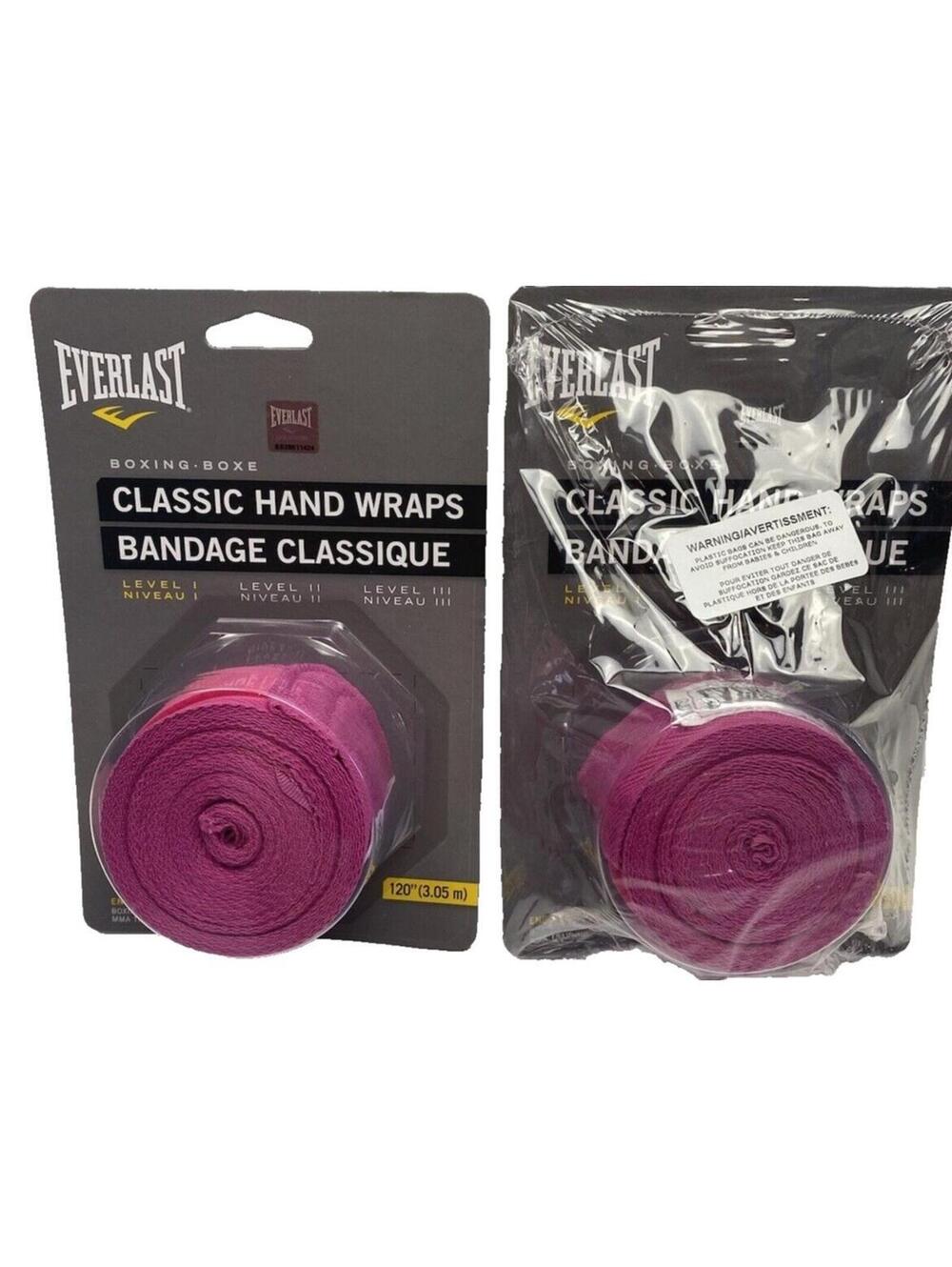 Everlast Classic Hand Wraps Boxing MMA 2 Pack Pink Brand New Protective Gear